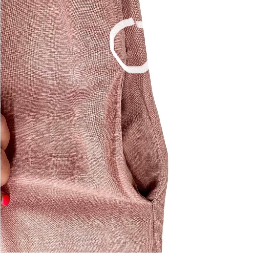 Hatch Blush Pink Linen Jumpsuit with Tie Straps - Picture 12 of 12